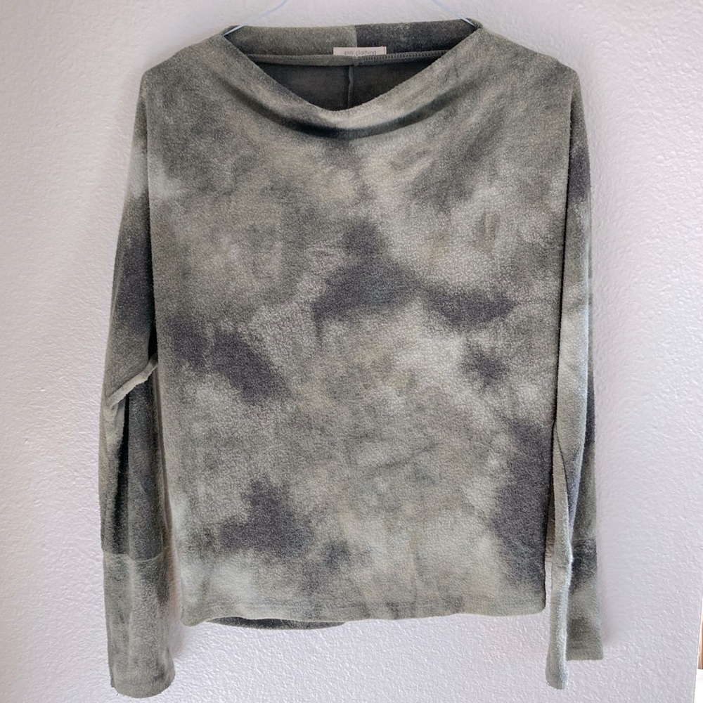 Tie Dye Scarf Neck Boho Top | M